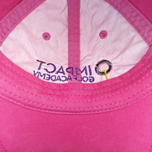 Impact Golf Academy Kate Lord Baseball Cap Hat Women's Pink Hook And Loop Adjust - Picture 6 of 9
